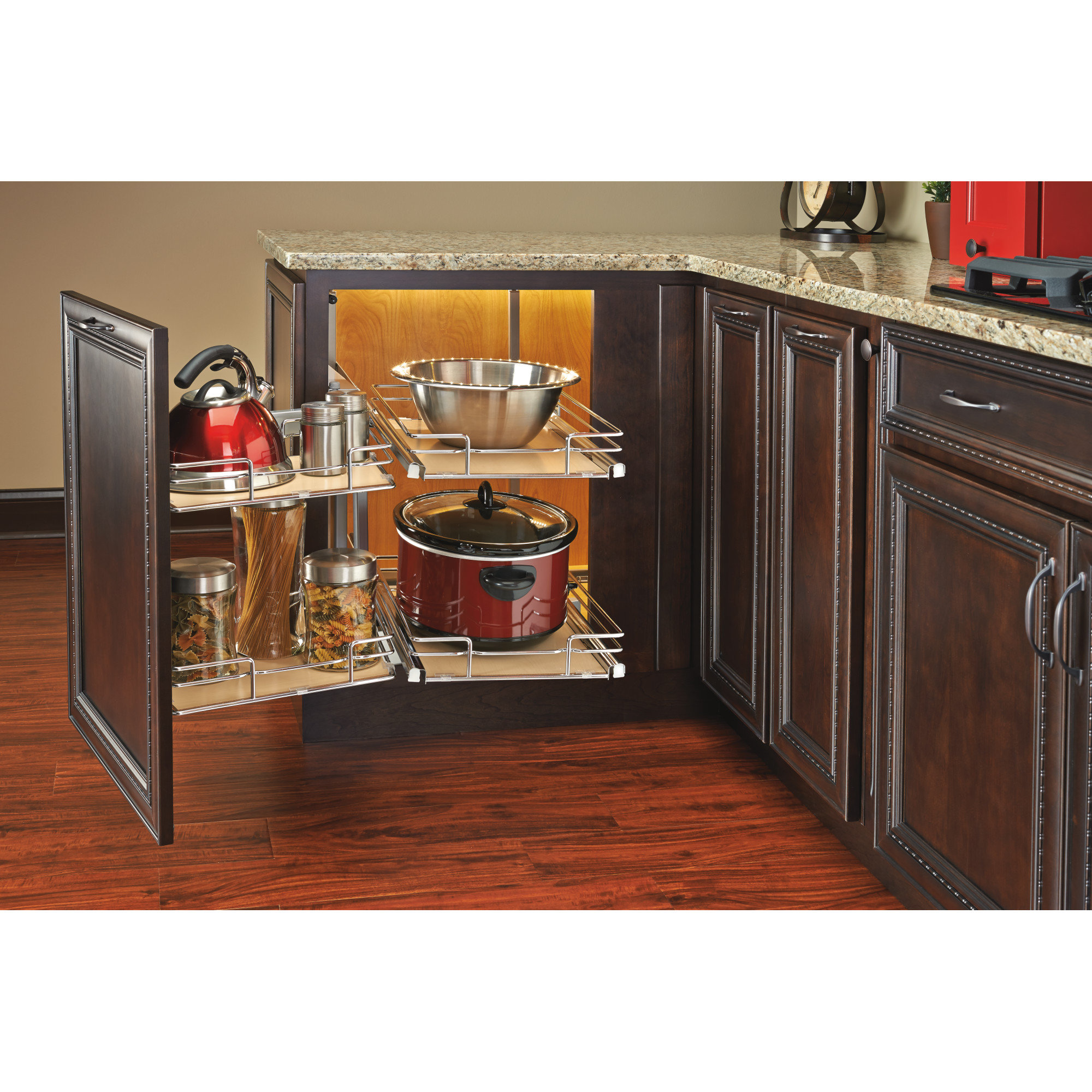 Rev A Shelf Sliding Solid Surface 4 shelf Blind Corner Cabinet Organizer Wayfair